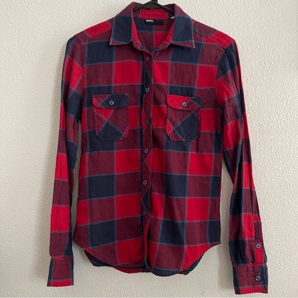 BDG Red and Blue Plaid Top - Picture 1 of 3